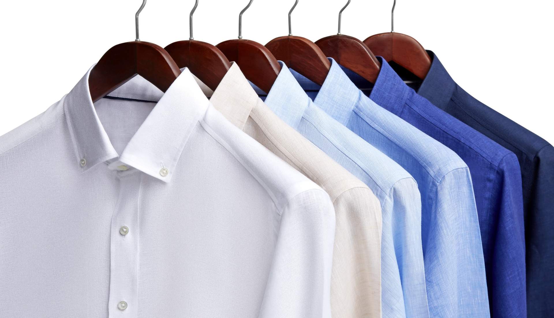 A rack of perfectly laundered shirts